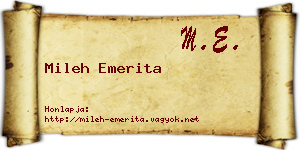 Mileh Emerita névjegykártya